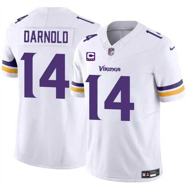 Men & Women & Youth Minnesota Vikings #14 Sam Darnold White 2024 F.U.S.E. With 4-Star C Patch Vapor Untouchable Limited Stitched Jersey